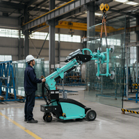 Robot Pengangkat Kaca Vakum Bergerak Kapasitas 200-800kg untuk Pemasangan Jendela