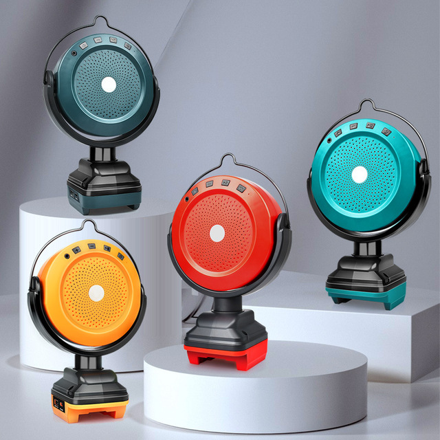 Portable HIFI Speaker Music Player Speaker Fit for Dewal Milw 18V Battery with USB-A/C Charging