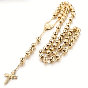 Collar de Rosario Unisex de Acero Inoxidable con Cuentas de 6mm, Cruz de San Judas Tadeo y Medalla de <span class=keywords><strong>la</strong></span> <span class=keywords><strong>Virgen</strong></span> de Guadalupe, Regalo Religioso - Product Image 5