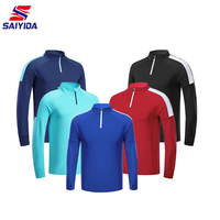 Vente en Gros de Survêtements de Football Haut de Gamme Récemment Conçus : Vestes Noires à Manches Longues pour l'Entraînement