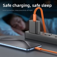Cable de Carga Rápida USB-C de Doble Tipo-C Plano para Teléfono Pro Max y Pad, Carga Rápida de 3A, 1M, Nailon para Conector