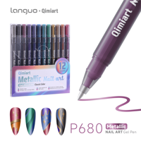 Set Pena Gel Gambar Kuku Plastik Klasik Emas Perak Perunggu Efek Cermin Grafiti 1.0mm Tidak Dapat Dihapus Desain Manikur Mewah