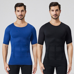 Nuovo Body Modellante <span class=keywords><strong>Termico</strong></span> Traspirante da <span class=keywords><strong>Uomo</strong></span> 2026 a Maniche Corte con Compressione Addominale - Product Image 4
