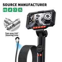 Endoscope industriel HD 6,4 mm avec écran, étanche, 6 LED, appareil de diagnostic professionnel pour l'automobile et la maison, endoscope flexible de type C