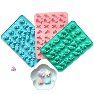 Juego de moldes de silicona OME con diseño de animales marinos, 1 unidad, no tóxico, apto para horno, ecológico, herramientas para repostería, para gelatina, chocolate y fundición de cera - Product Image 1