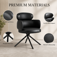 Fauteuil pivotant moderne rembourré avec base en métal pour restaurant, hôtel, café, bar, bureau, mobilier commercial