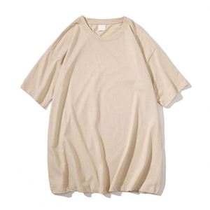 เสื้อยืดผู้ชายโอเวอร์ไซส์แบบกำหนดเองพิมพ์โลโก้ดิจิตอลพิมพ์ลายผ้าฝ้ายฟอกสีย้อมธรรมดา - Product Image 3