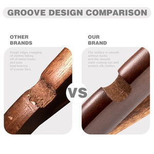 Cintres en bois naturel noir économiques pour vêtements, manteaux et pantalons, personnalisables avec logo, vente en gros - Product Image 2