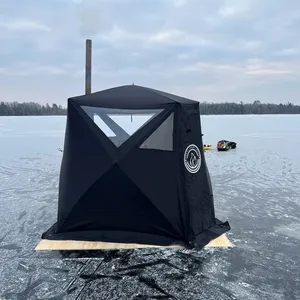 Cubo personalizzato escursionismo isolato per esterni esagono per Sauna tenda per pesca sul ghiaccio tenda per campeggio invernale tenda calda per 6 persone