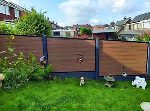 Panneaux de clôture à embossage profond, installation facile, <span class=keywords><strong>180x180</strong></span>, bon prix, portails et clôtures en bois-plastique composite pour jardin - Product Image 6