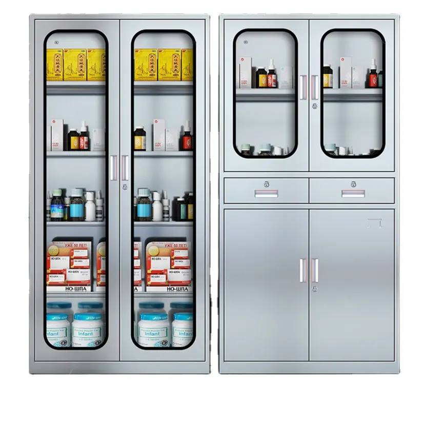 China Supply Hospital Pharma aço inoxidável Medical Room Gabinete Dental Medical Big Cabinet