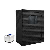 Kit de Sauna Versátil para 2 Personas, Diseño de Tienda Plegable con Calefacción Eléctrica a Vapor y Ventanas Transversales para Uso Interior/Exterior
