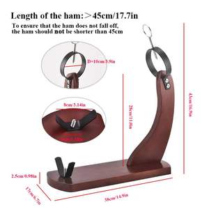 Support à <span class=keywords><strong>jambon</strong></span> en bois stable et antidérapant pour cuisine, maison, hôtel, présentation de fête - Product Image 4