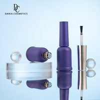 Hot 9ml New Dark Purple Stock Cylindre Vide Uv Gel Vernis À Ongles Cosmétique Bouteille D'emballage En Verre Avec Capuchon De Couleur Personnalisée et Brosse
