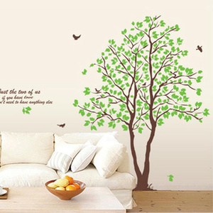 Extra Large foglie verdi fresche albero uccelli <span class=keywords><strong>adesivi</strong></span> <span class=keywords><strong>murali</strong></span> decalcomania formato gigante <span class=keywords><strong>soggiorno</strong></span>/TV sfondo PVC DIY <span class=keywords><strong>adesivi</strong></span> Art - Product Image 6