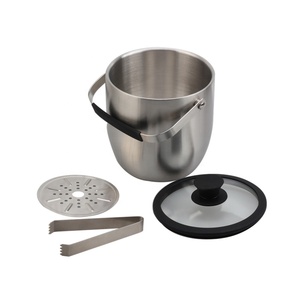 Seau à glace en acier inoxydable à double paroi de qualité alimentaire avec pince à glace et couvercle en verre trempé - Product Image 5