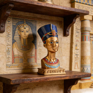 Busto in Resina della Regina Nefertiti dell'Antico Egitto, Figurina Dipinta, Scultura Artistica per Arredamento Casa, Souvenir Fujian - Product Image 6