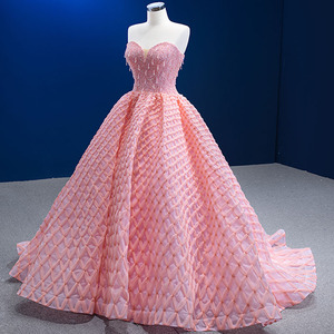 Jancember 222227 Vintage rosa sin mangas Sweetheart vestidos formales de noche - Product Image 4