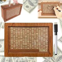 Tirelire en bois avec compteur pour économies, 1000 USD, personnalisable, DIY, pour enfants et adultes, objectif d'épargne