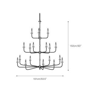 Lámpara de Araña Americana Vintage, Decoración de Lujo para Vestíbulo de <span class=keywords><strong>Hotel</strong></span>, Latón Antiguo, 2 Niveles, 12 Luces, Lámpara de Hierro, Cecil Grande - Product Image 4