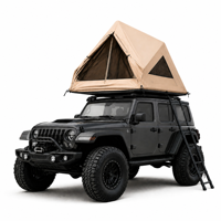 Tente de toit pour SUV, gonflable automatiquement, pour 2-3 personnes, imperméable, en toile de coton, abri de camping avec moustiquaire