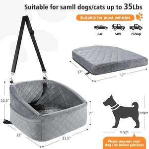 Oxford lüks büyük araba koltuğu Booster katı kaymaz yumuşak su geçirmez köpek taşıyıcı yatak dayanıklı ayarlanabilir katlanabilir kemer sıcak - Product Image 5