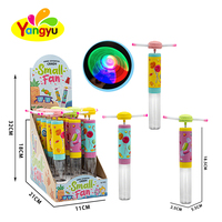 Ventilateur rotatif LED premium lumineux avec hélice, petit ventilateur tubulaire, jouet bonbon, boîte de présentation, lot de 12 pièces en gros