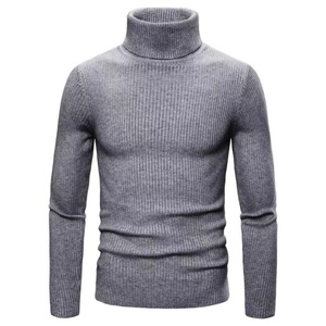 Vente en Gros Nouveau Printemps Automne Mode Homme <span class=keywords><strong>Col</strong></span> Montant Tricoté Manches Longues Couleur Unie <span class=keywords><strong>Haut</strong></span> Décontracté Slim <span class=keywords><strong>Pull</strong></span> en Maille - Product Image 5