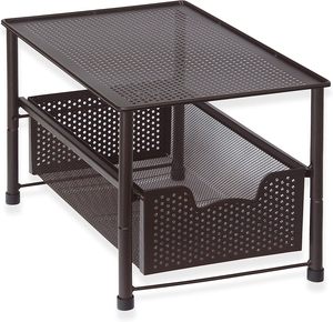 Stackable Under Sink Cabinet Sliding Basket Organizer Drawer Metal Storage Rack