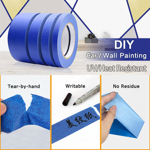 YONGYU Cinta <span class=keywords><strong>de</strong></span> Enmascarar Azul para Pintura Automotriz, Resistente al Calor UV, Adhesiva y Escribible, en Rollo, para Paredes y Automóviles - Product Image 4