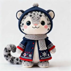 Juguete <span class=keywords><strong>de</strong></span> peluche <span class=keywords><strong>de</strong></span> mascota personalizado, <span class=keywords><strong>leopardo</strong></span> <span class=keywords><strong>de</strong></span> <span class=keywords><strong>las</strong></span> <span class=keywords><strong>Nieves</strong></span> con <span class=keywords><strong>disfraz</strong></span> tradicional nórdico, Animal <span class=keywords><strong>de</strong></span> peluche suave para regalos <span class=keywords><strong>de</strong></span> eventos culturales - Product Image 3