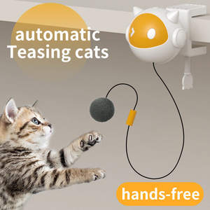 Juguete Eléctrico Interactivo para Gatos con Elevación Telescópica, Bola Oscilante, Cuerda Ajustable, Montaje Universal para Gatos, Juguete para Interiores - Product Image 3
