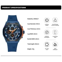 NAVIFORCE Montre pour homme de luxe de haute qualité, bracelet en silicone, étanche, montre à quartz pour homme, montre de sport, Relogio Masculino