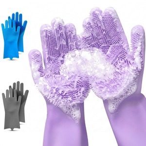 <span class=keywords><strong>Gants</strong></span> de Vaisselle en Silicone Alimentaire Antidérapants Imperméables Résistants à la Chaleur Réutilisables pour <span class=keywords><strong>Cuisine</strong></span> Maison Soins des Animaux Nettoyage - Product Image 1