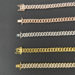 Cadena Cubana RQ Iced Out con Diamantes de Imitación de Aleación de 9mm, Collar y Pulseras de Eslabones Cubanos, Joyería Barata para Raperos, Cadenas de <span class=keywords><strong>Oro</strong></span> - Product Image 6