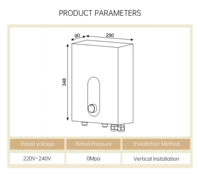 Chauffe-eau électrique instantané intelligent Fengt 18KW 380V à température constante, en métal, pour usage commercial, hôtelier et résidentiel