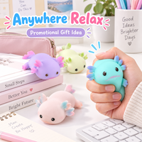 Mainan Promosi Axolotl Lucu, Mainan Remas Maltose PVC Warna Pastel, Rebound Lambat, Hewan Amfibi, Pereda Stres, Mainan Fidget