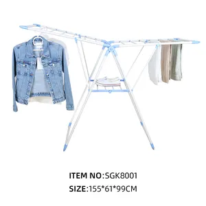 Foldable Laundry Rack Heavy Duty Indoor Outdoor Portable Folding Dryer Cloth Hanger Stand Metal Laundry Clothes Drying Rack