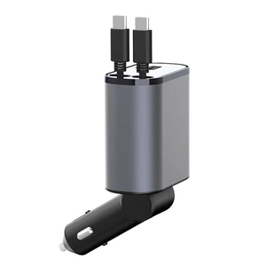 <span class=keywords><strong>Chargeur</strong></span> de voiture rétractable 4-en-1 100W Chargement rapide pour <span class=keywords><strong>iPhone</strong></span> 16/15 Galaxy Pixel avec deux câbles et adaptateur USB Design compact - Product Image 4