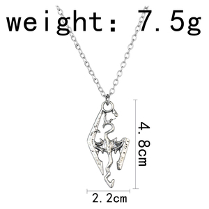 Collar <span class=keywords><strong>Skyrim</strong></span> con Colgante de Dinosaurio Dragón, Colgantes Antiguos Vintage, Joyería, Cosplay de Juego - Product Image 6