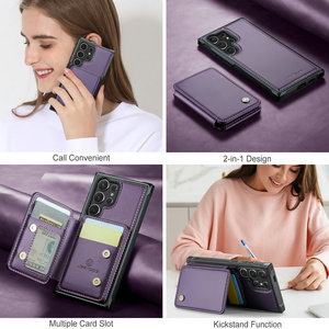 Jeehood เคส S23 Samsung <span class=keywords><strong>Galaxy</strong></span> แบบ2 in 1หรูหราปกหลังหนังแบบกระเป๋าสตางค์ RFID สำหรับ Samsung S25 S24 S23 S20 S21 - Product Image 5