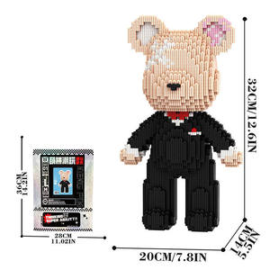 MPIN 32CM Ours d'amour <span class=keywords><strong>en</strong></span> blocs de construction, jouet éducatif pour enfant, modèle <span class=keywords><strong>en</strong></span> <span class=keywords><strong>plastique</strong></span>, jouet d'apprentissage personnalisé, vente <span class=keywords><strong>en</strong></span> gros - Product Image 2