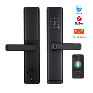 TOPTEQ ZigBee Tuya TTLock Smart Türschloss Finger abdruck Sicherheits schloss Digitales intelligentes Türschloss mit Griff und Türklingel
