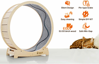 Roue pour chat, tapis roulant pour chat, roue d'exercice pour courir, tourner, gratter et grimper pour chats d'intérieur, bois de bouleau de qualité supérieure