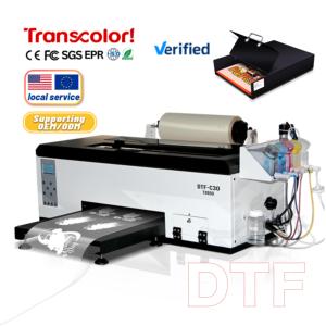 Nuova Stampante DTF Digitale Transcolor 33cm Completamente Automatica <span class=keywords><strong>Epson</strong></span> TX800 XP600 Roll-to-Roll per Trasferimento Termico su Magliette con Pellicola PET, 1 Anno di Garanzia - Product Image 1