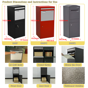 JDY-caja <span class=keywords><strong>de</strong></span> entrega <span class=keywords><strong>de</strong></span> paquetes para porche exterior, <span class=keywords><strong>de</strong></span> acero supergrande paquete independiente, con almacenamiento seguro bloqueable - Product Image 3