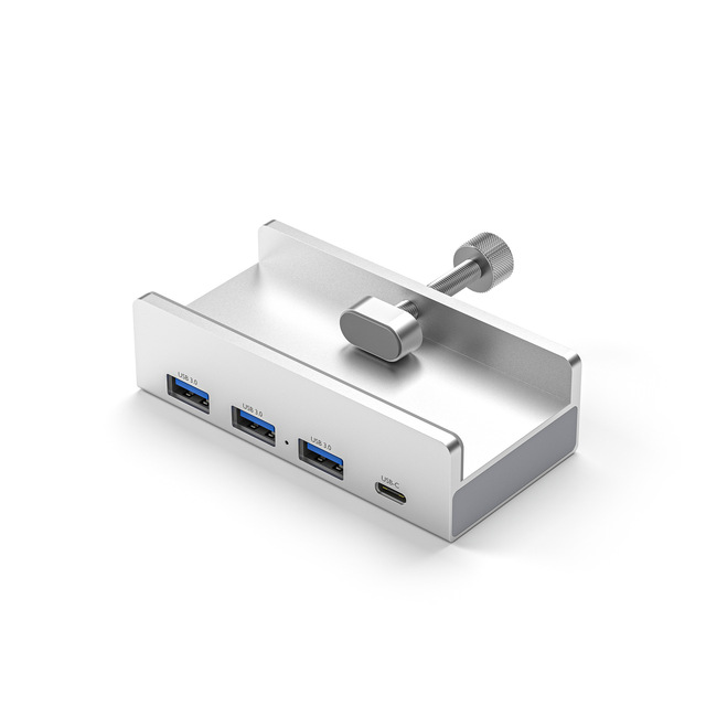 4 in 1 High-Speed USB 3.0 Splitter Stand with Monitor Clip-on Metal USB Hub for Mac Laptop Stock Product