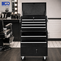 Armoire de rangement modulaire à roulettes verrouillable, ensemble combiné en acier à 8 niveaux, détachable 2-en-1 pour garage ou poste de barbier, personnalisable OEM