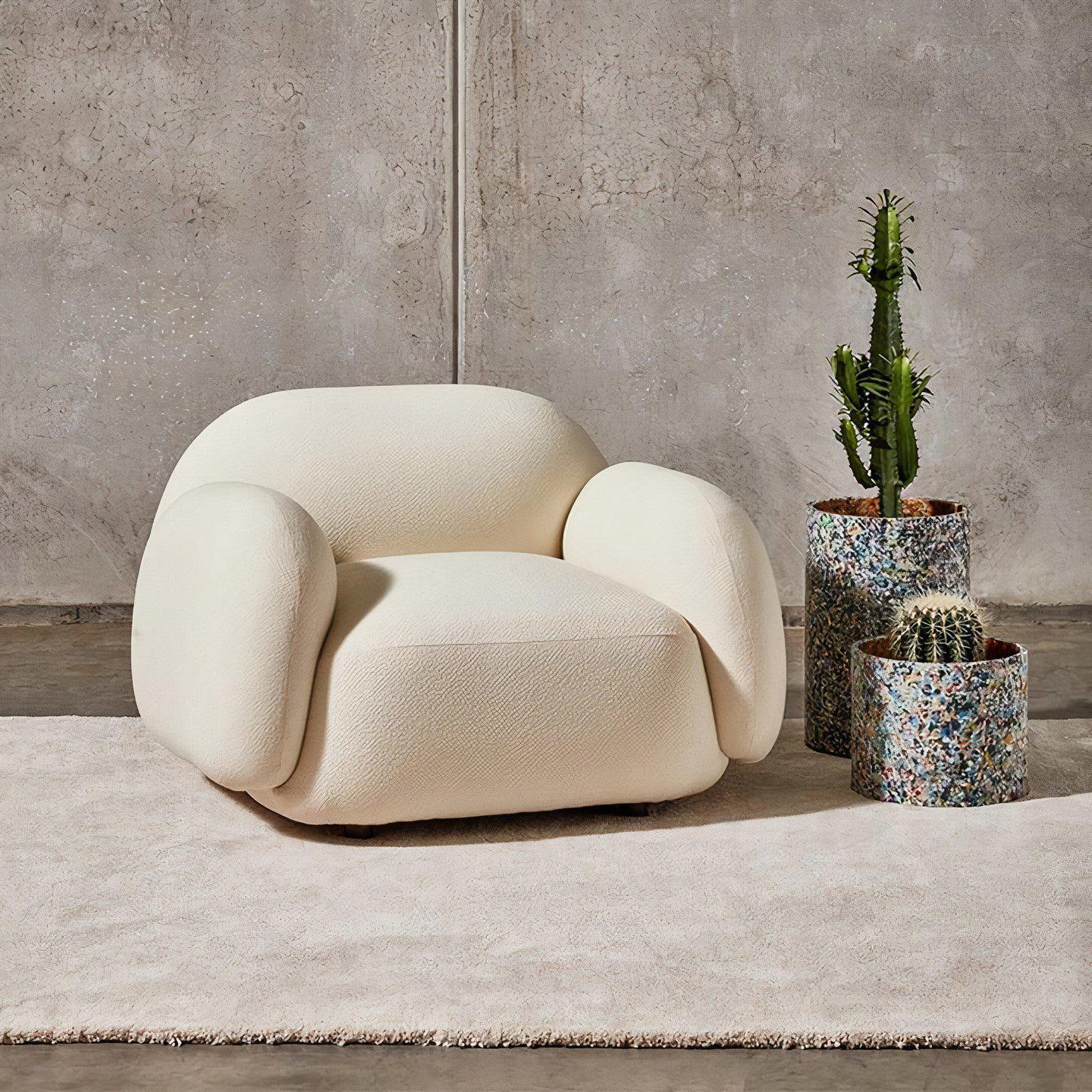 Nordic style high quality artificial lamb modern leisure living room home furniture sofa chairs