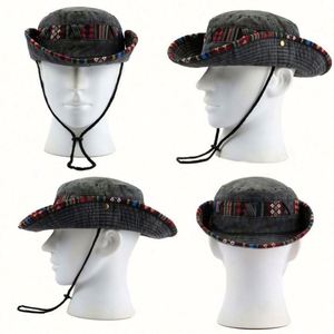 Chapeau Bob en Jean Style Western pour Homme avec Large Visière pour la Pêche, les Loisirs en Plein Air et la Randonnée Printemps-Été - Product Image 2